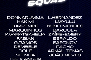 巴黎对阵尼斯大名单：登贝莱、杜埃、K77在列，阿什拉夫回归