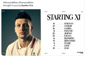 米兰跟队：约维奇赛前热身感觉腰痛，因此退出首发阵容