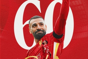 利物浦社媒祝贺萨拉赫：本赛季俱乐部和国家队直接参与进球数60个