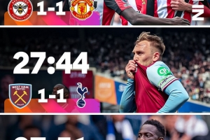 进球扎堆！今晚三场英超都在第26分钟到第28分钟进球