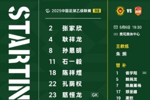 2025中乙联赛预赛阶段(第8轮)对阵泉州亚新首发