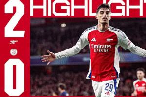 能否重演？本赛季首次对决，哈弗茨萨卡建功，阿森纳2-0完胜巴黎