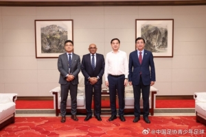 张家胜、宋凯会见亚足联秘书长温莎-约翰