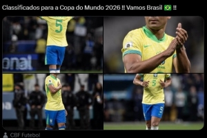 卡塞米罗社媒发文庆祝巴西晋级世界杯：巴西加油！