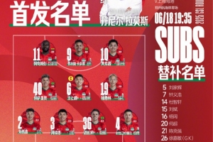 中超联赛第6轮河南VS上海海港 首发及替补队员名单