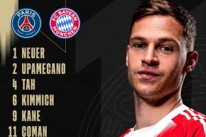 世俱杯1/4决赛-巴黎vs拜仁首发：凯恩、奥利塞、科曼出战