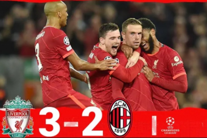 交手即是名局！21年欧冠，亨德森轰凌空世界波 利物浦3-2逆转米兰
