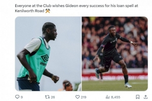 官方:西汉姆20岁前锋科杜阿租借加盟英甲卢顿,含选择买断条款