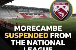 BBC：105年历史的“大虾”莫克姆被立即停赛，最坏结果面临除名