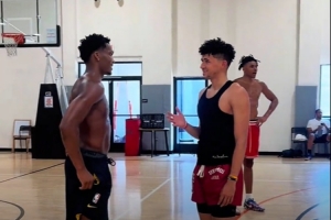 高端局😍前CBA球员卡米然晒与马瑟林对位：CBA打不明白 打NBA吧