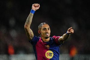 打进巴萨全队赛季西甲首球，拉菲尼亚是队史第5位做到的巴西球员