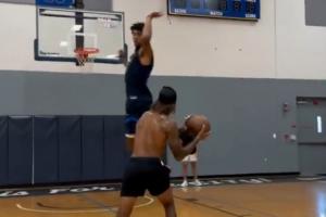 积极备战新赛季！拉塞尔&克里斯蒂一同合练！