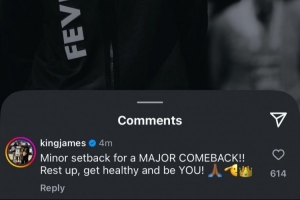 克拉克宣布因伤赛季报销 詹姆斯送祝福：好好休养 恢复健康