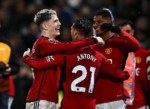 都很好😁曼联赢球，拉什福德霍伊伦进球奥纳纳零封加纳乔险造点