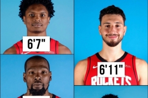 效果极佳！火箭“五大”首发在场时篮板率70.4%&净效率+65.7