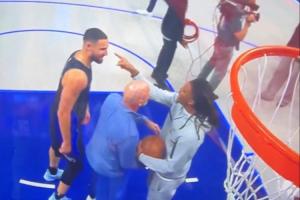 🤬莫兰特用手指指克莱面部 被克莱一巴掌打开 双方险些爆发冲突