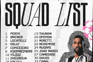 尤文欧冠大名单：布雷默、鲁加尼回归，伊尔迪兹在列