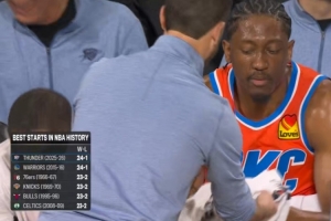 转播方晒纪录：赛季前25场战绩雷霆24-1和73胜勇士并列第一