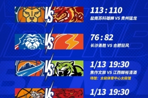 NBL常规赛第九轮首日战罢 今天将进行四场比赛！