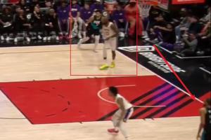 诶哥们你人呢？詹姆斯大意防空气！卡马拉溜底线命中超大空位三分