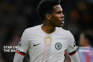 传射建功！埃斯特旺当选对阵水晶宫一役切尔西队内最佳球员