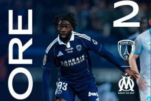 补时第四分钟遭点球绝平，马赛先进两球最终2-2战平巴黎FC