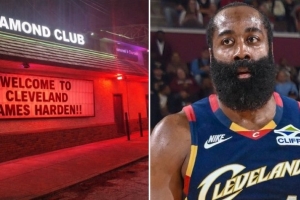 🤣克利夫兰一夜店挂出牌子：欢迎詹姆斯·哈登来到克利夫兰