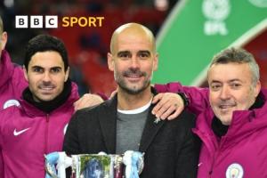 缘，妙不可言！瓜帅曼城首冠是联赛杯胜枪手，当时塔帅是他的助教